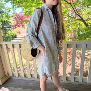 Quince 100% European Linen Shirt Dress